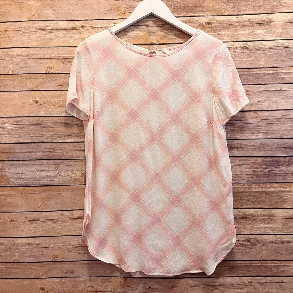 LC Lauren Conrad Pink Tie Back Tee Size XS NWT
